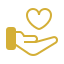 Hands holding heart icon representing personalized care and attention
