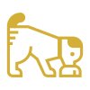 Dog eating from bowl icon representing attentive pet care and feeding